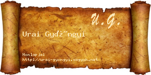 Urai Gyöngyi névjegykártya